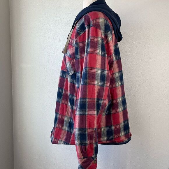 EUC Legendary Outfitters Mens Flannel Hooded Button Down Jacket Size XL - Picture 4 of 7